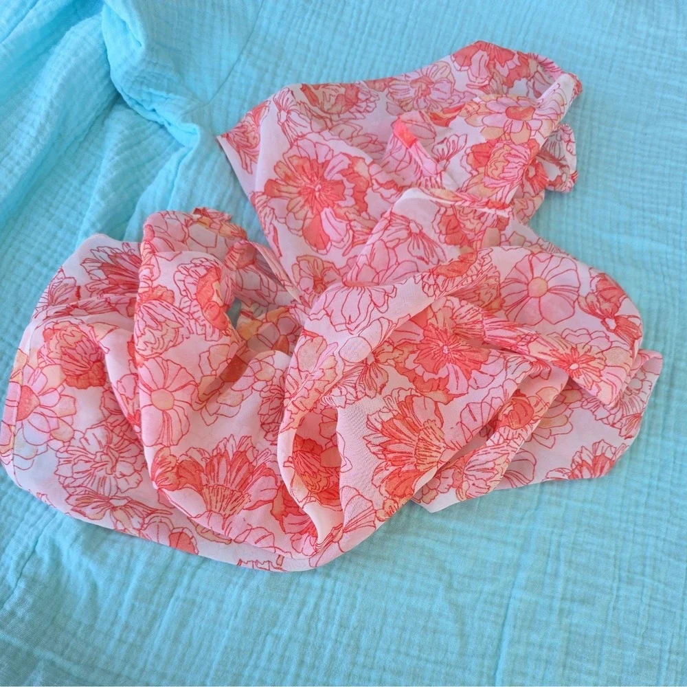 Womens SM Sarong Cover Up Peach Floral Print Shade & Shore (296)